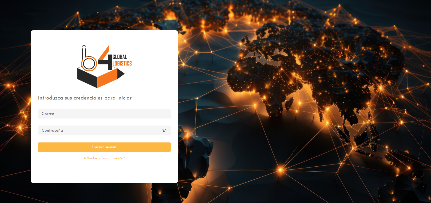 B4 Global Logistics login screen