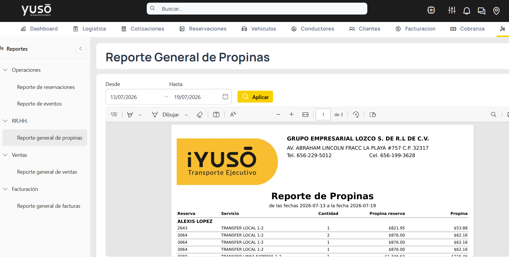 YUSO report viewer